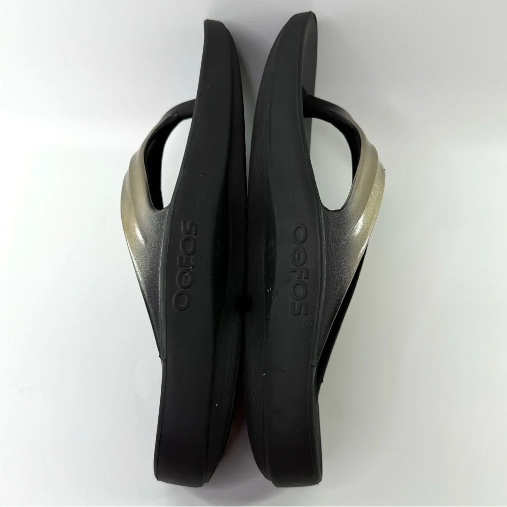 OOFOS OOLALA Luxe Thong Flip Flop Sandals Latte 42/US 11 - Picture 11 of 14